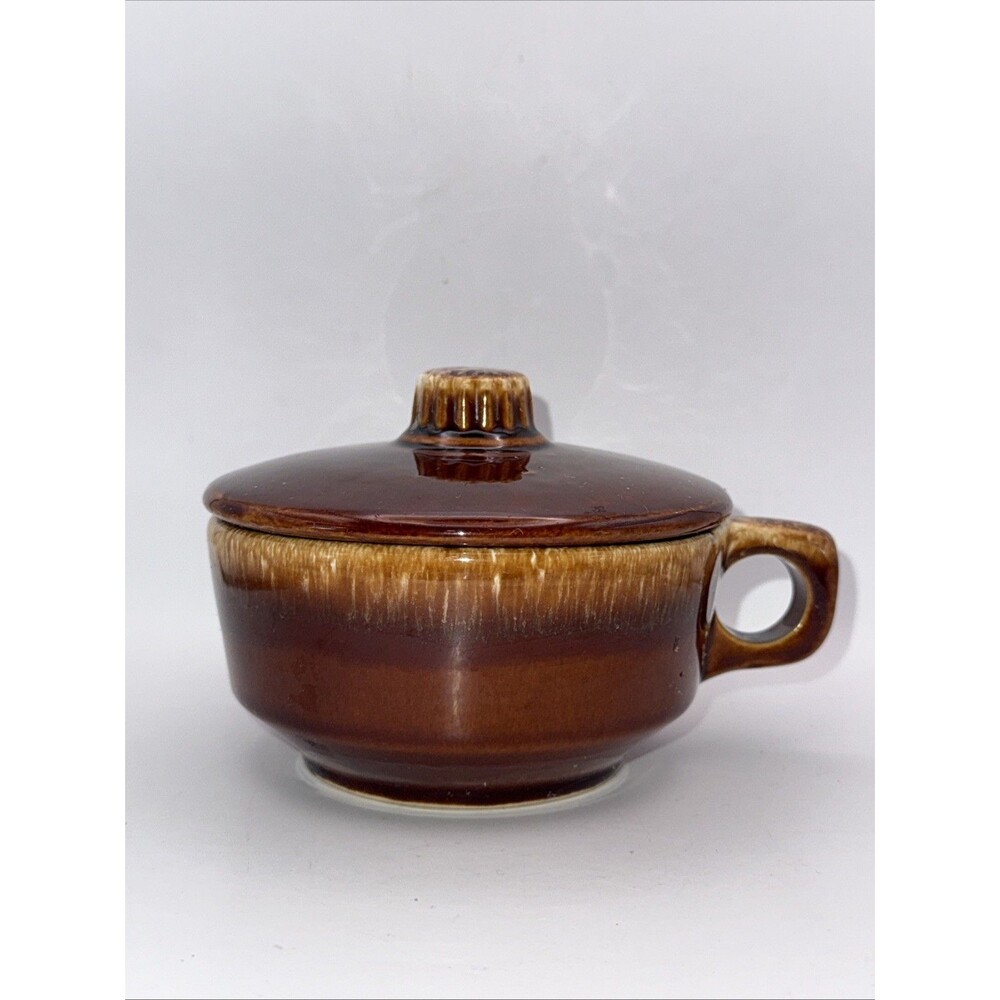 Vintage Hull Bowl & Lid Beans Soups Chili Beef Stew Gravy Brown Ovenproof  USA